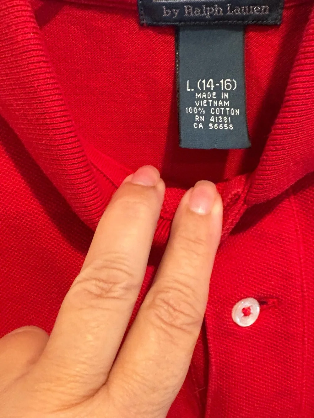 Kids Polo by Ralph Lauren Red Classic Pique Polo Shirt. Size L (14-16)